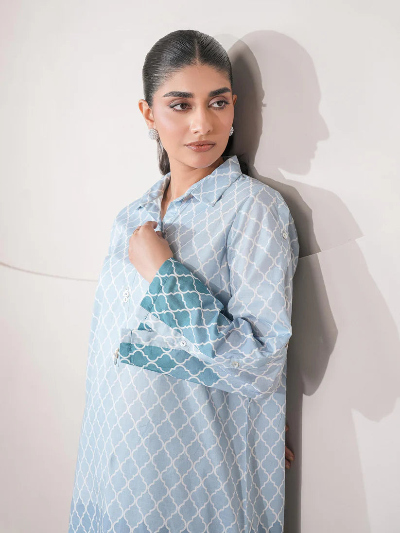 Limelight Summer Unstitched Paste Printed Lawn 2Pc Suit U4333 Blue