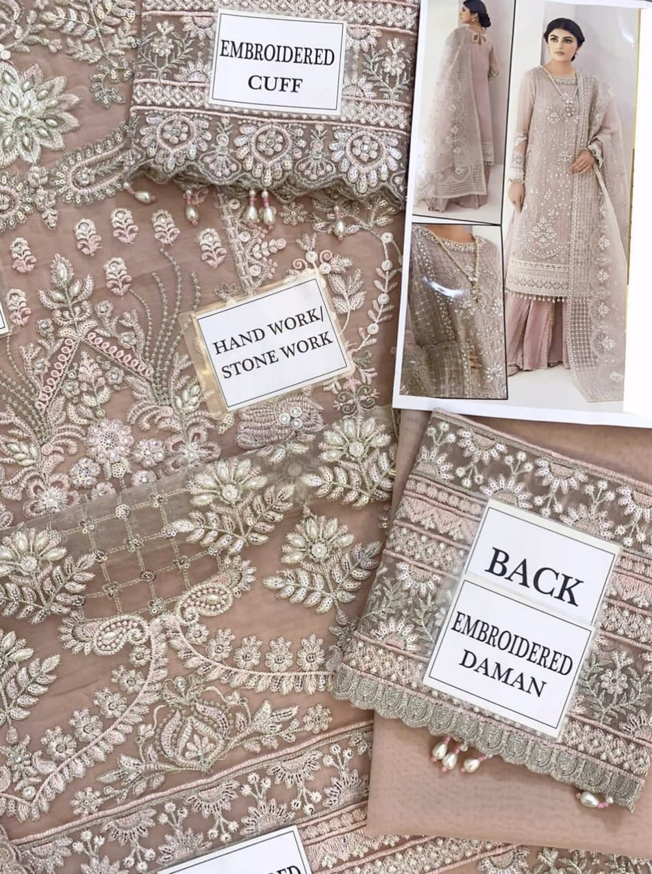 BAROQUE Organza Embroidered luxury Suit