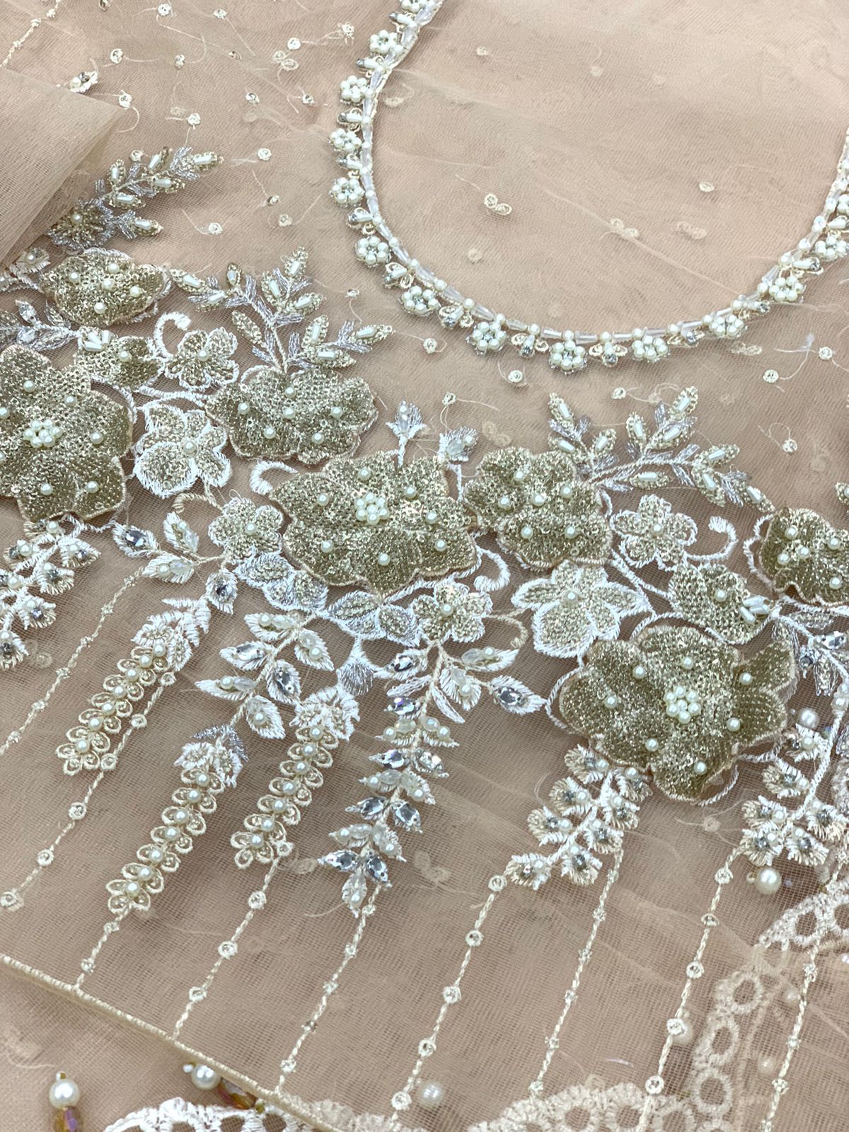 MARIA.B net saree embroidered sequence hand embellished luxury unstitched