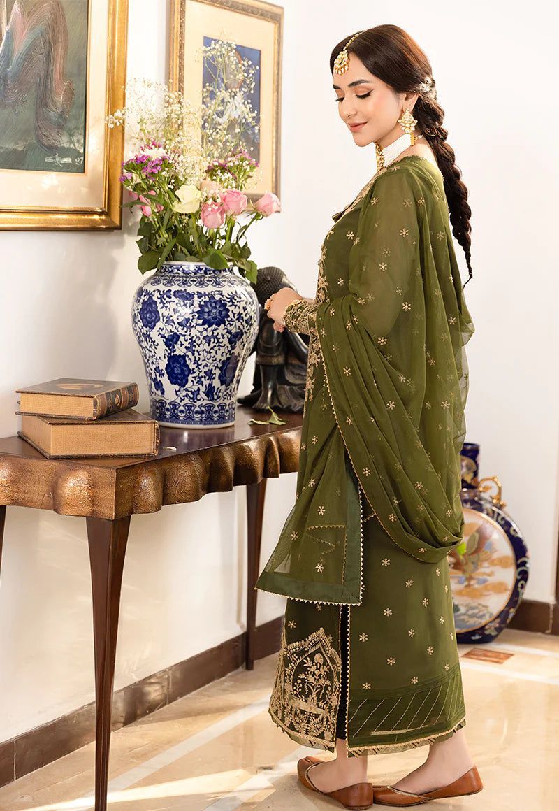 ASIM JOFA-Chiffon Embroidered Luxury Unstitched 3pc