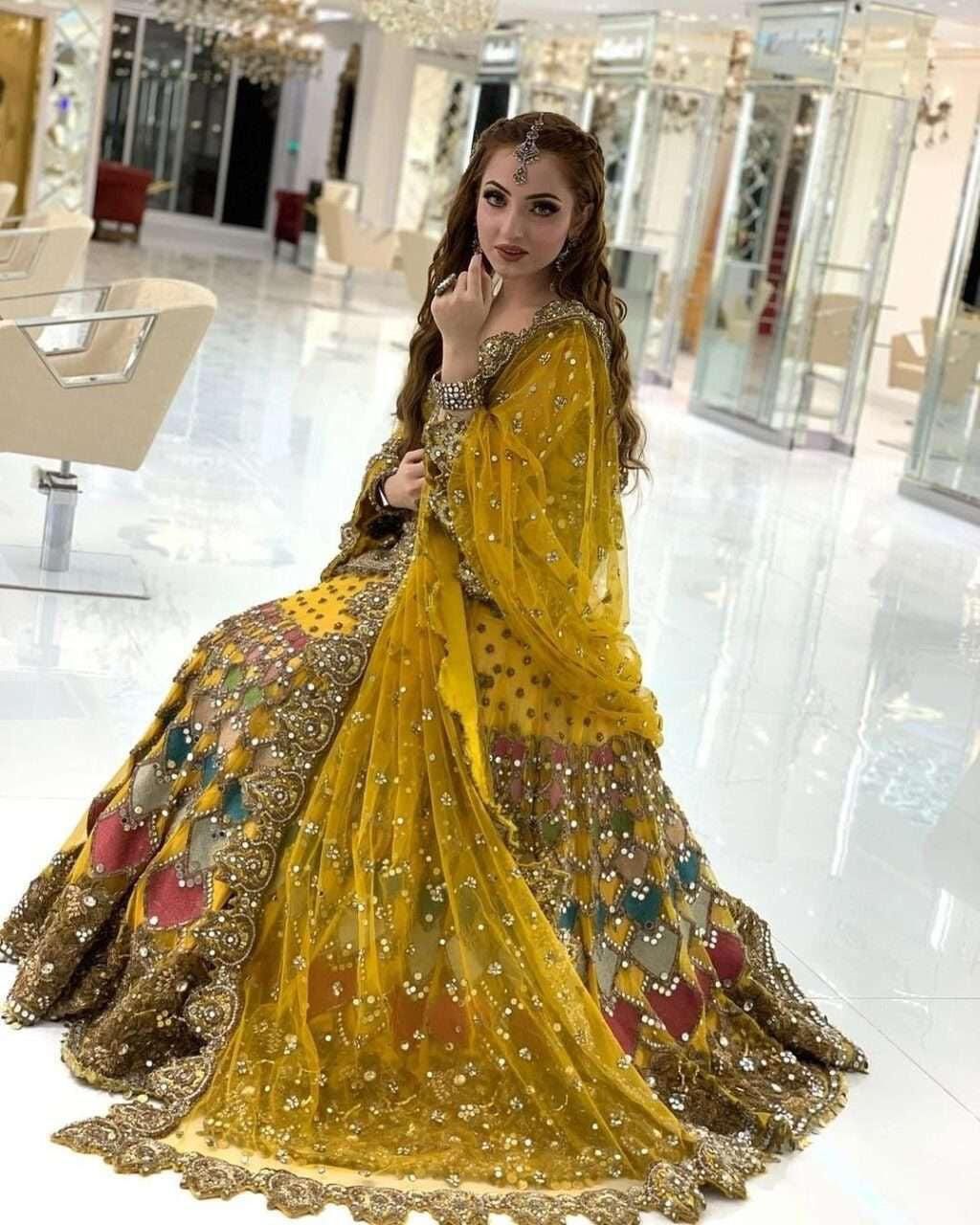 KASHEE Bridal Net Maxi Embroidered Mirror Work Luxury Unstitched 3pc