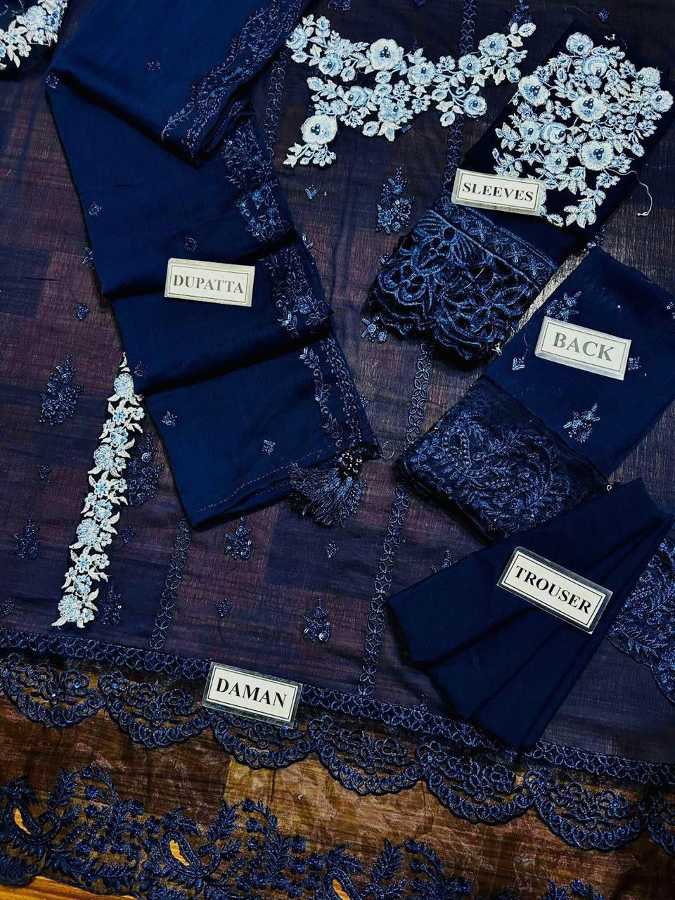 AZURE chiffon embroidered luxury unstitched 3pc