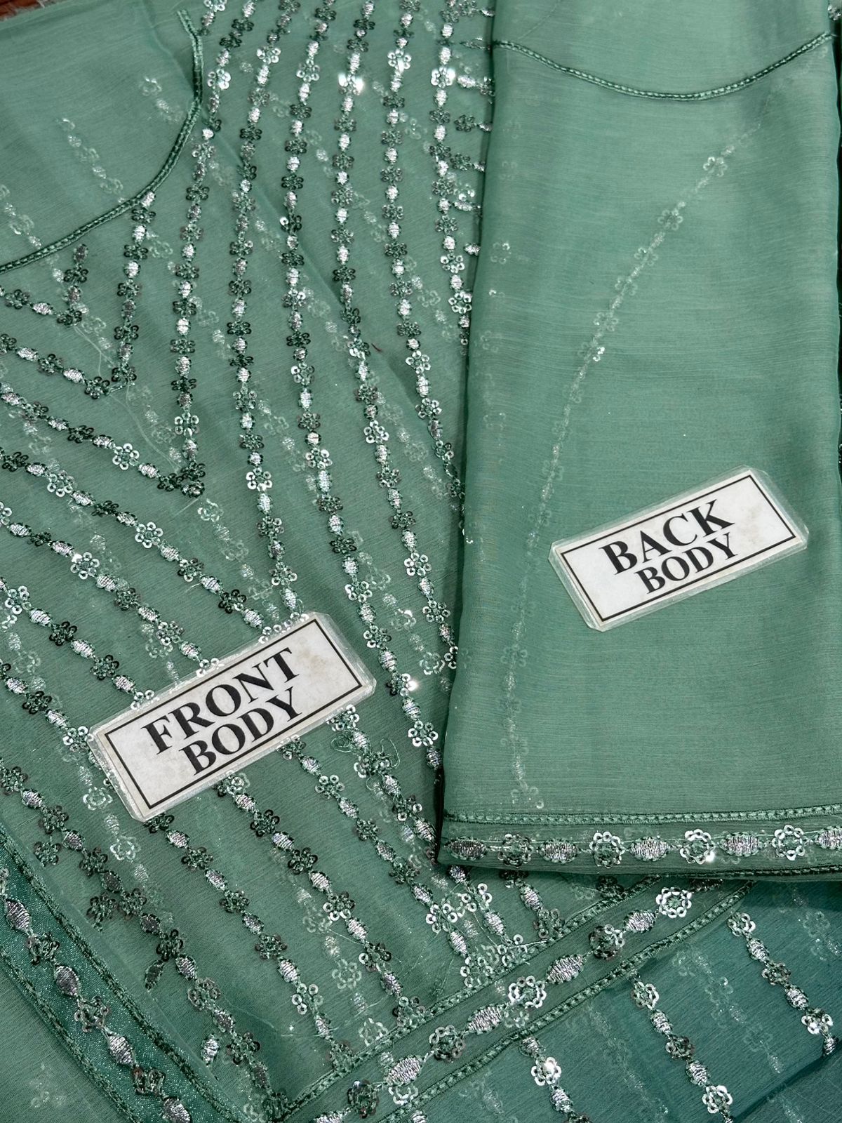 FAHAD HUSSAIN chiffon embroidered sequence maxi unstitched