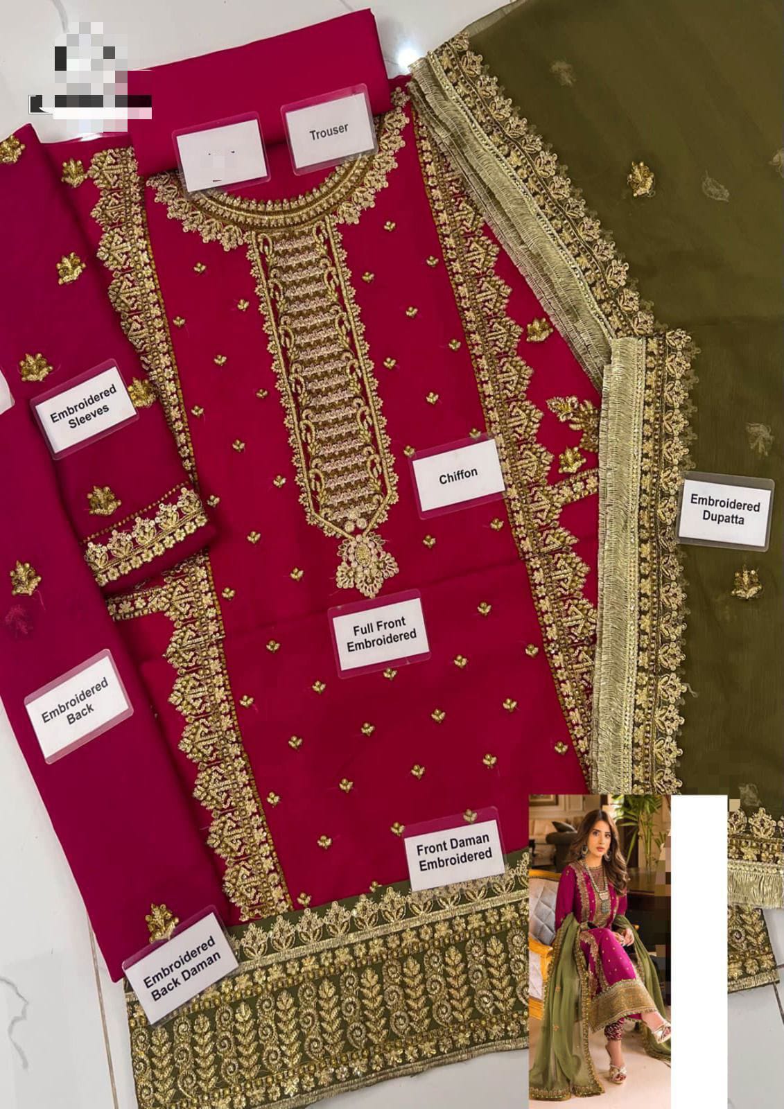 AsimJofa Brand Luxury Chiffon Embroidered Collection