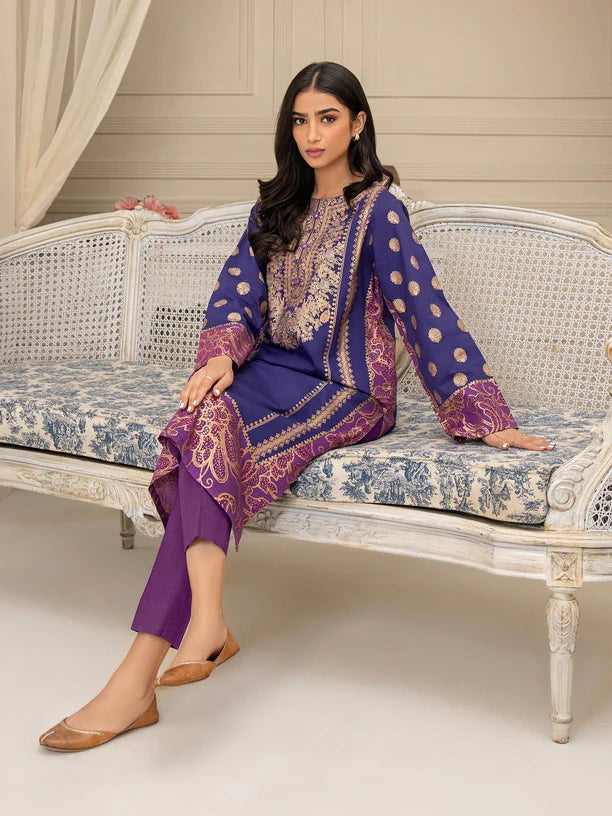 Limelight Summer Unstitched Paste Printed Lawn 2Pc Suit U2946 Purple