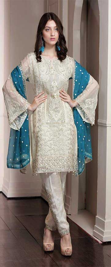 MARYAM & MARIA LUXURY EMBROIDERED CHIFFON DRESS