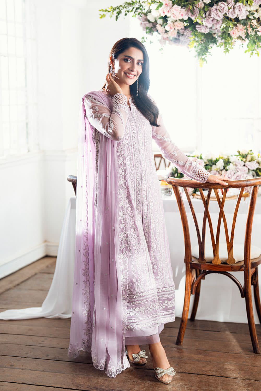WEDDING EDITION AZURE CHIFFON EMBROIDERED ARTICLE