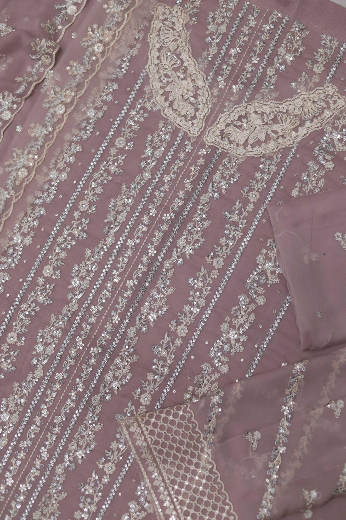 WEDDING EDITION AZURE CHIFFON EMBROIDERED ARTICLE