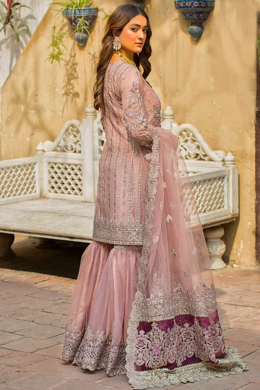 IMROZIA Net Embroidered hand embellished luxury Gharara