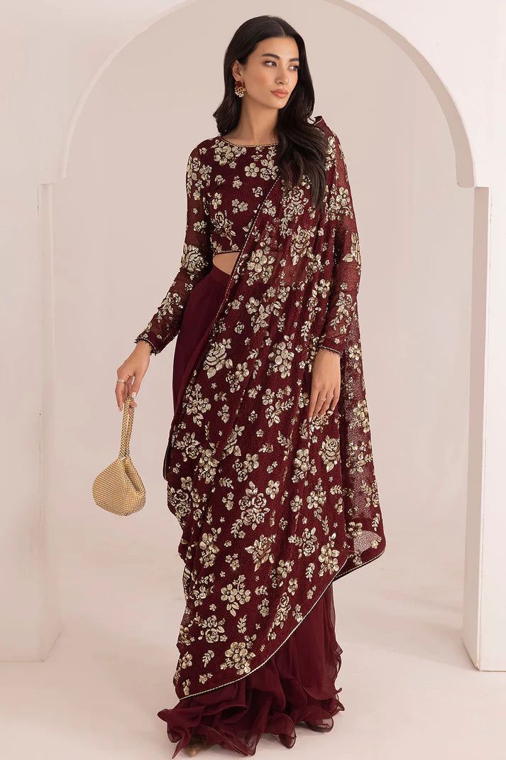 JAZMIN SAREE CHIFFON EMBOROIDERED LUXURY COLLECTION
