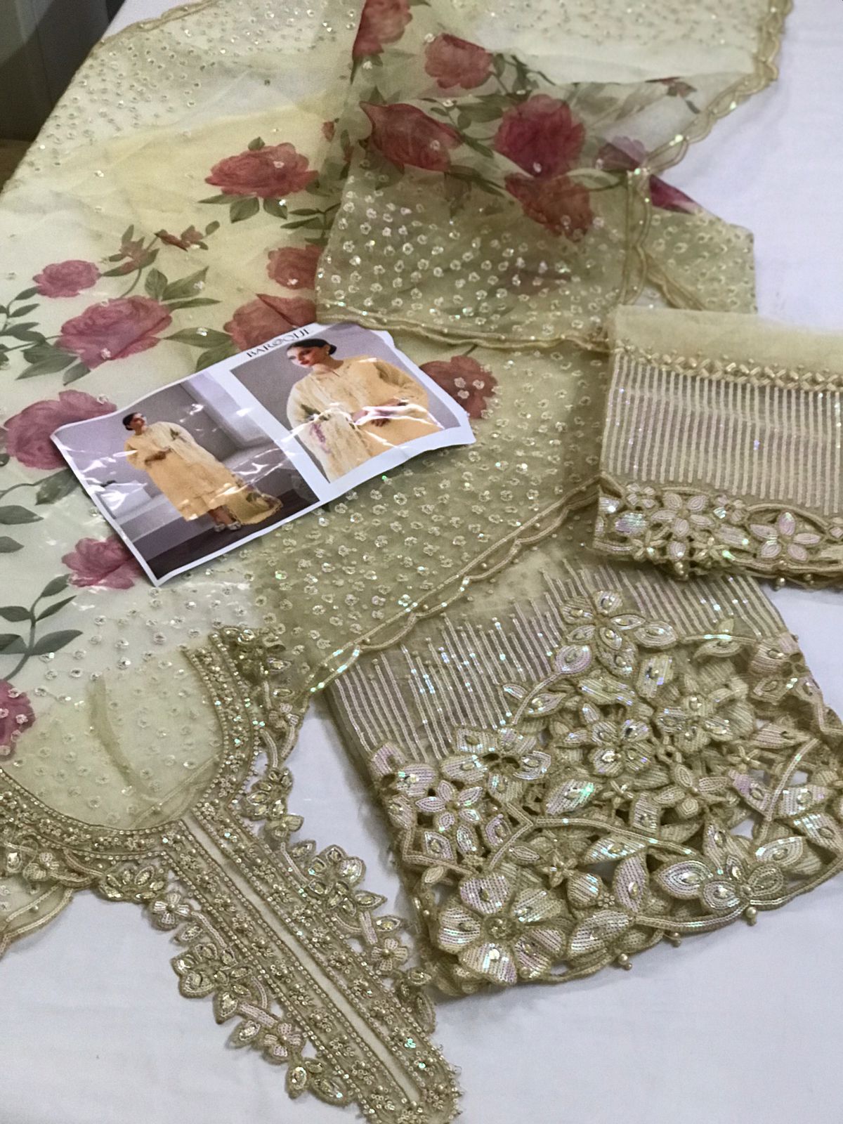 BAROQUE ORGANZA EMBROIDERED SUIT