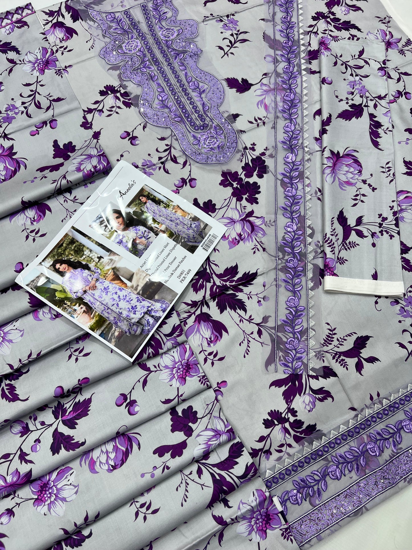 ANEELA,S BRAND PRINTED EMBROIDERD ARTICLE