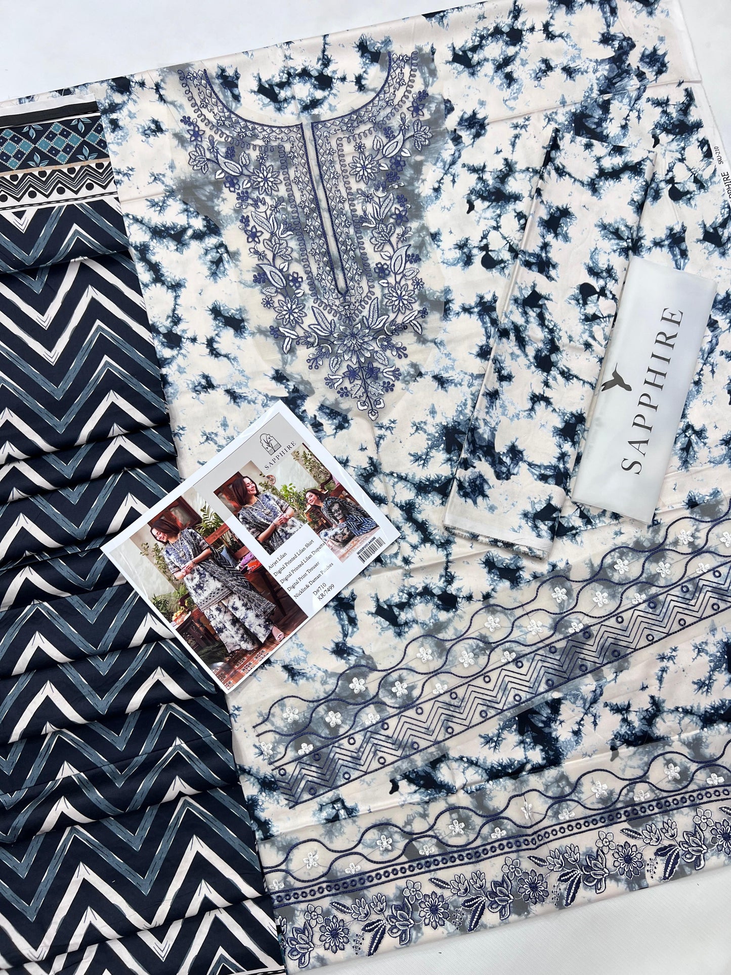 SAPPHIRE BRAND PRINTED EMBROIDERD ARTICLE