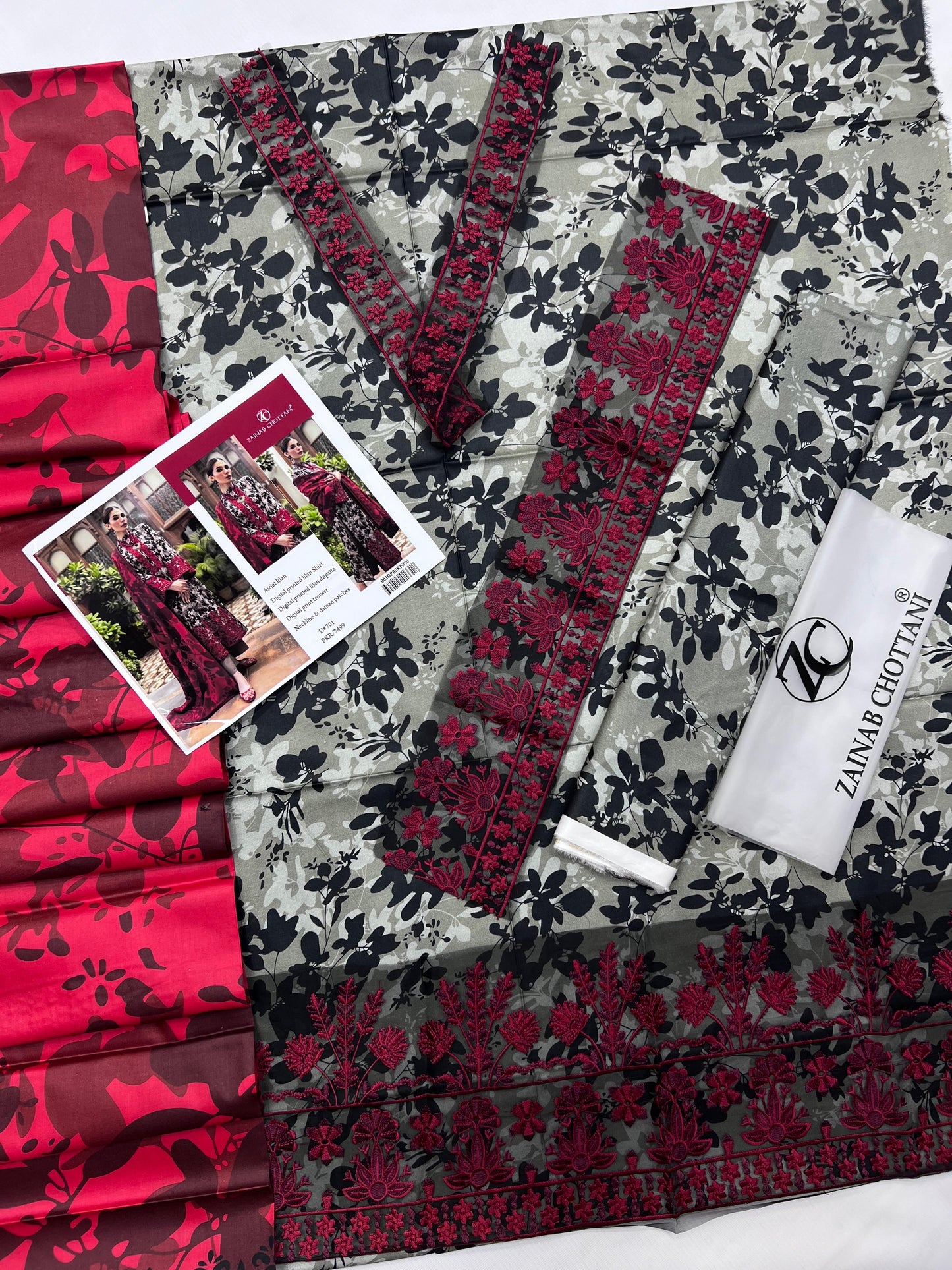 ZAINAB CHOTTANI BRAND PRINTED EMBROIDERD ARTICLE
