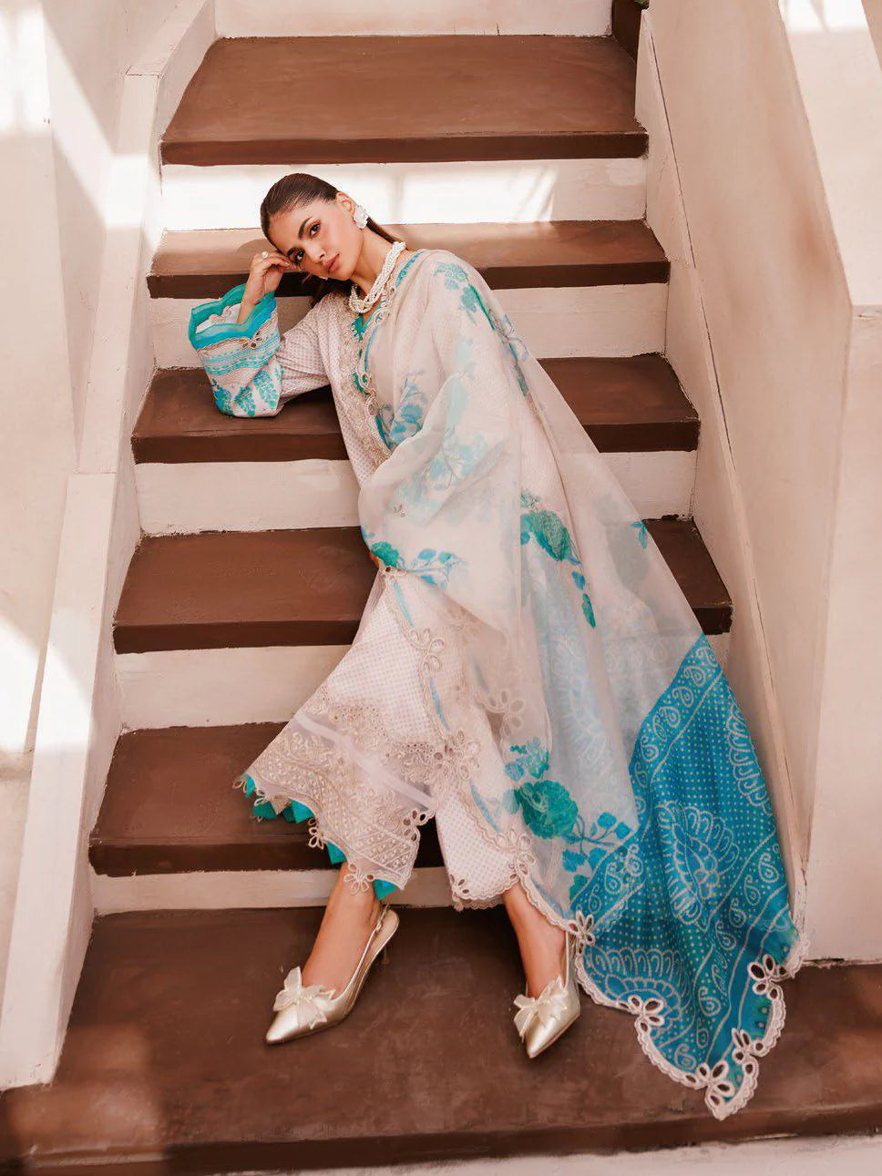 Charizma Sheen Embroidered Lawn Unstitched 3Pc Suit SH5-01