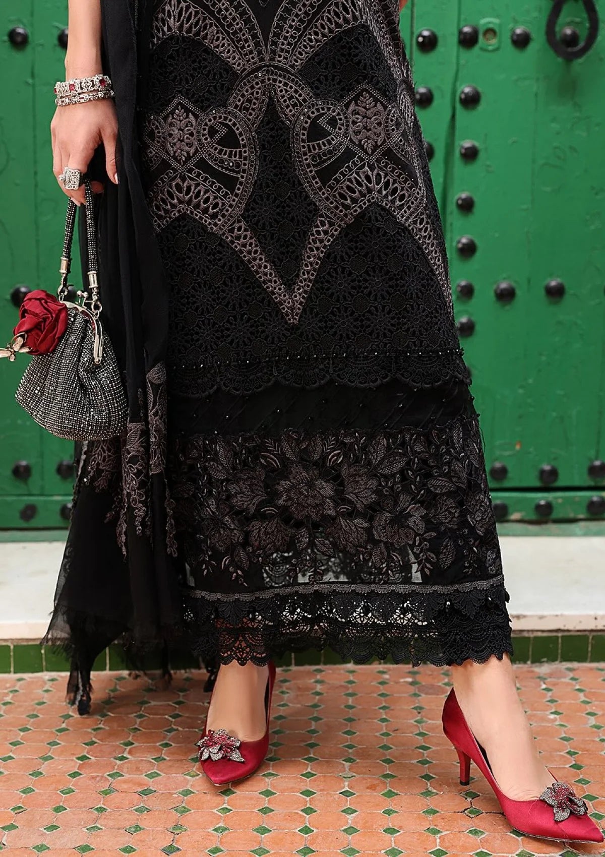 Maria B Embroidered Suits Unstitched 3 Piece MB25VL D-12B - Luxury Collection