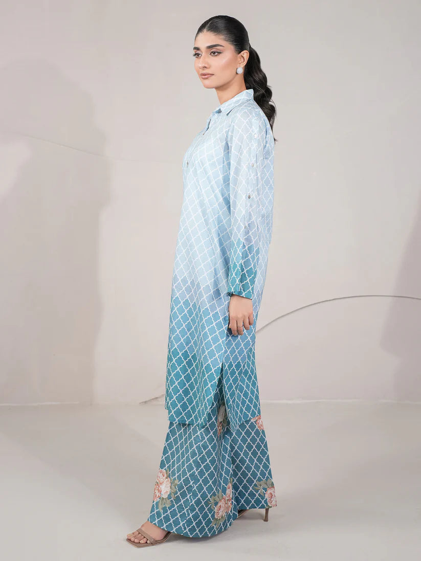 Limelight Summer Unstitched Paste Printed Lawn 2Pc Suit U4333 Blue