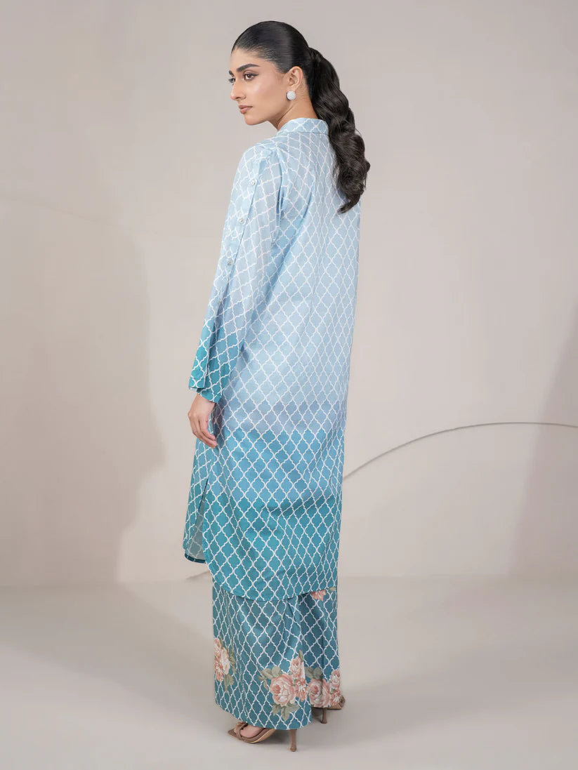 Limelight Summer Unstitched Paste Printed Lawn 2Pc Suit U4333 Blue
