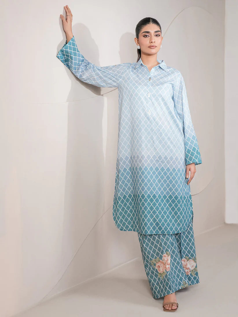 Limelight Summer Unstitched Paste Printed Lawn 2Pc Suit U4333 Blue