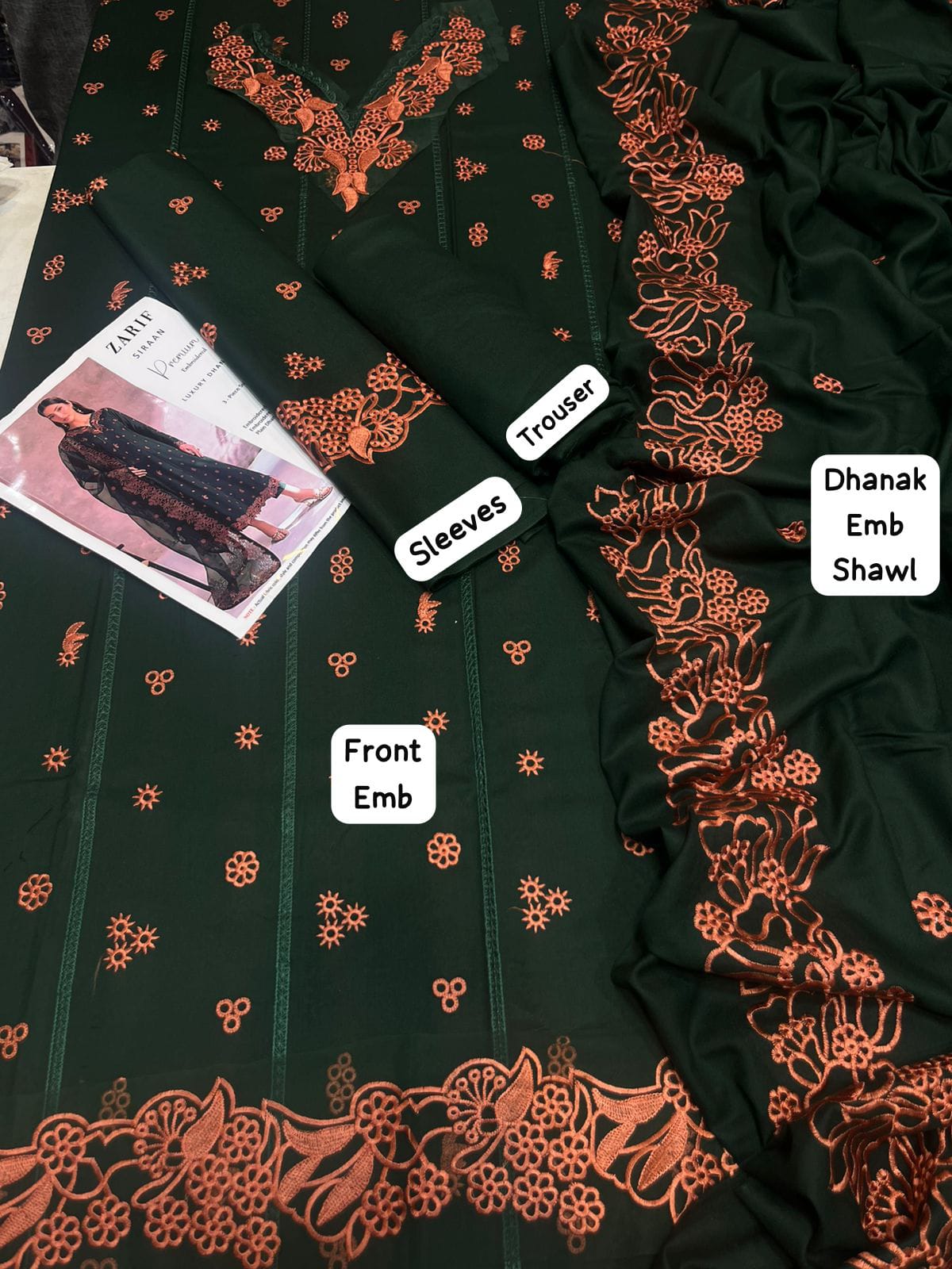 Zarif Brand Luxury Embroidered Suit