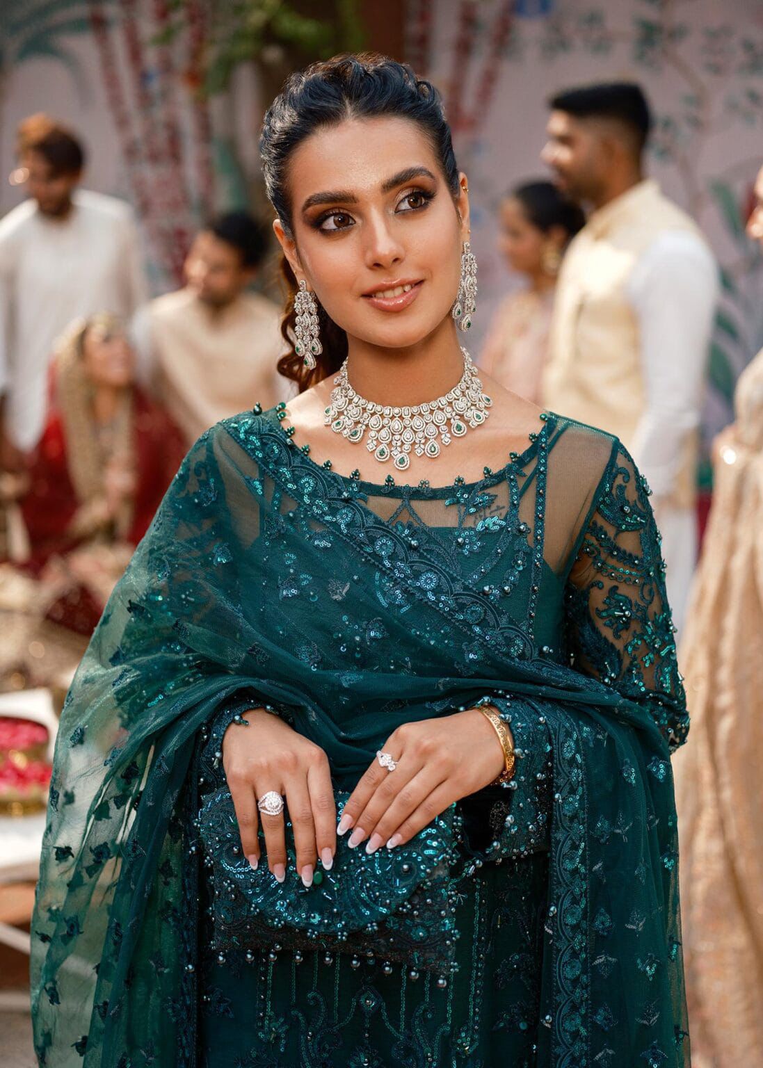 KANWAL MALIK ORGANZA EMBROIDERED SUIT