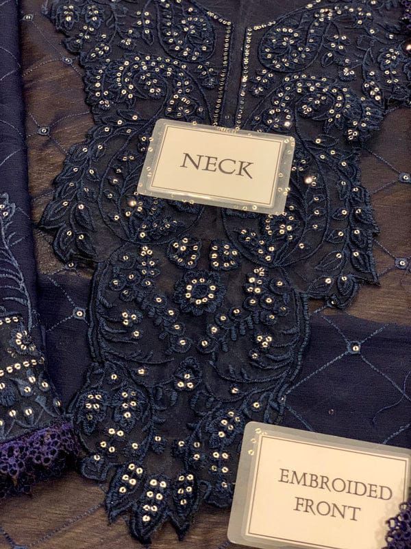 ASIM JOFA Chiffon Embroidered Sequence Unstitched