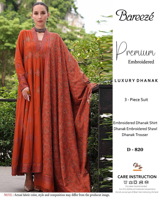 BAREEZE PREMIUM HEAVY EMBROIDERED DHANAK VOL
