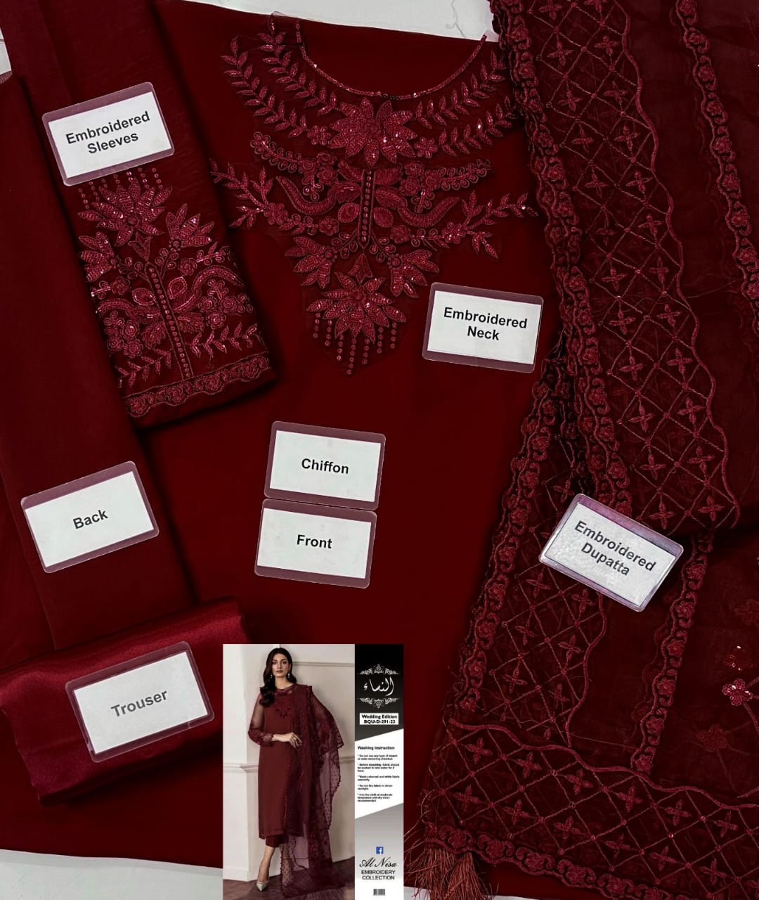 BAROQUE BRAND LUXURY EMBROIDERED CHIFFON COLLECTION