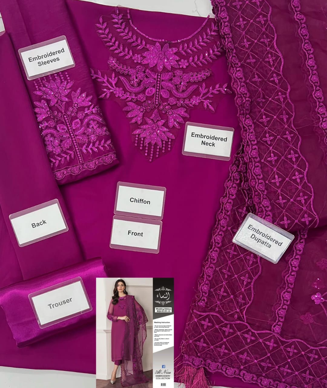 BAROQUE BRAND LUXURY EMBROIDERED CHIFFON COLLECTION
