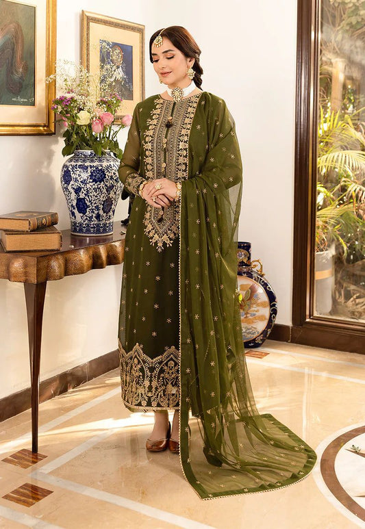 ASIM JOFA-Chiffon Embroidered Luxury Unstitched 3pc