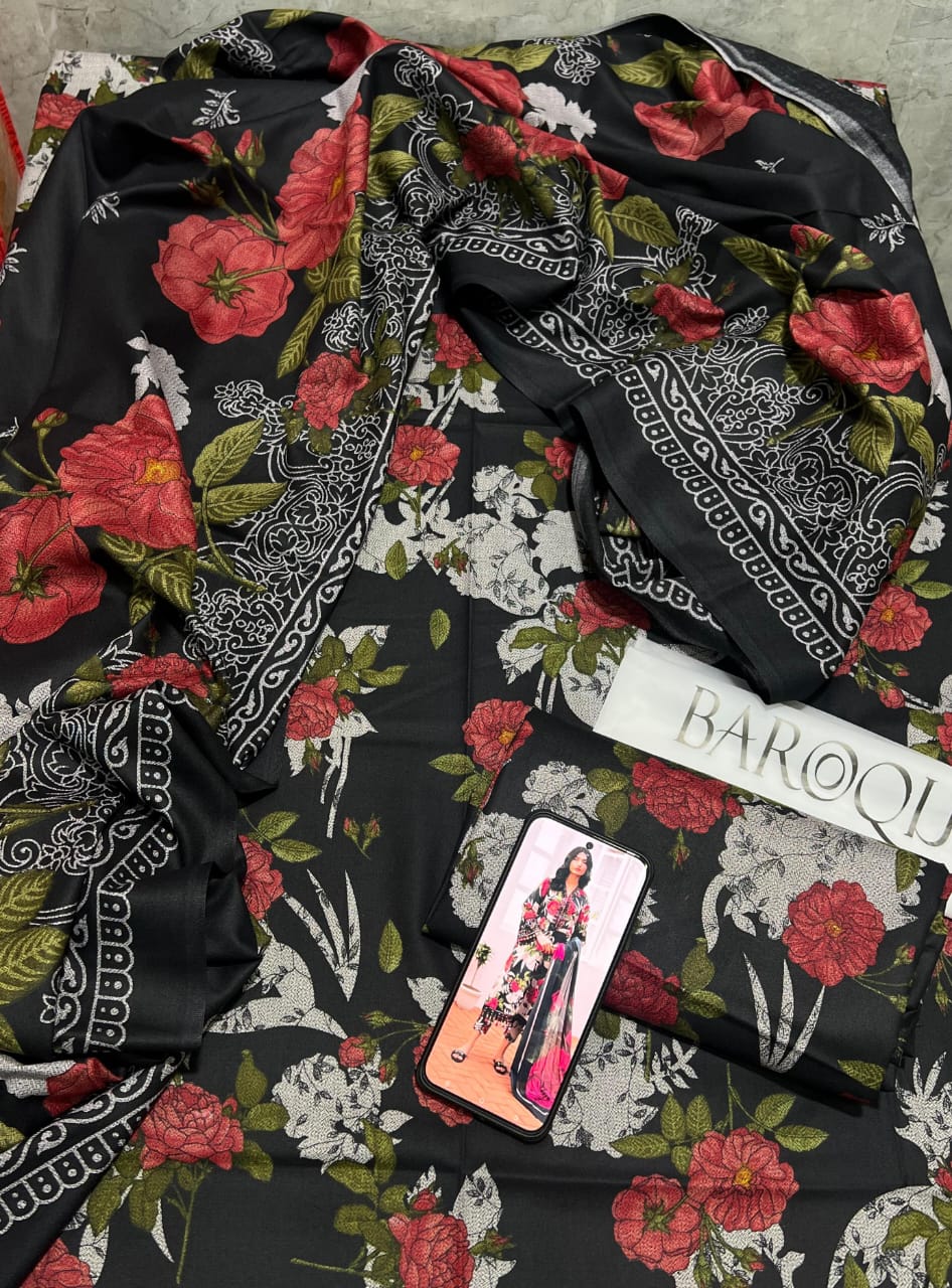BAROQUE BRAND PRINTED DHANAK SUIT