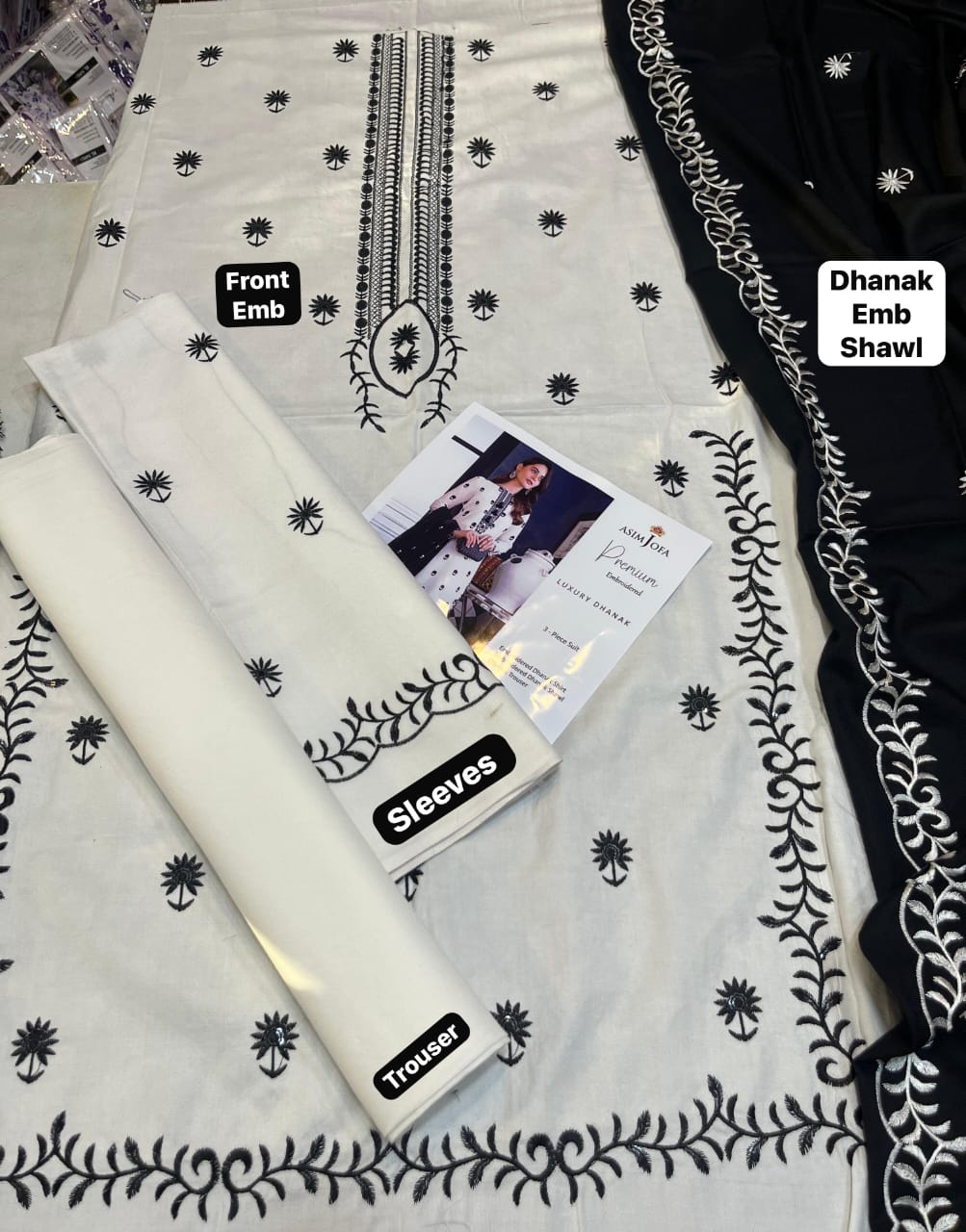 Premium AsimJofa Brand Luxury Embroidered Article