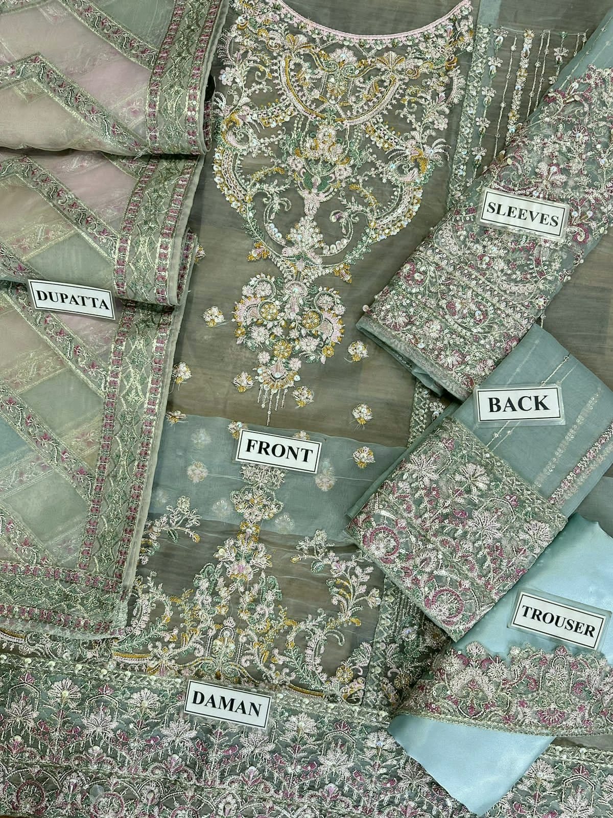 KANWAL MALIK Organza Embroidered Suit