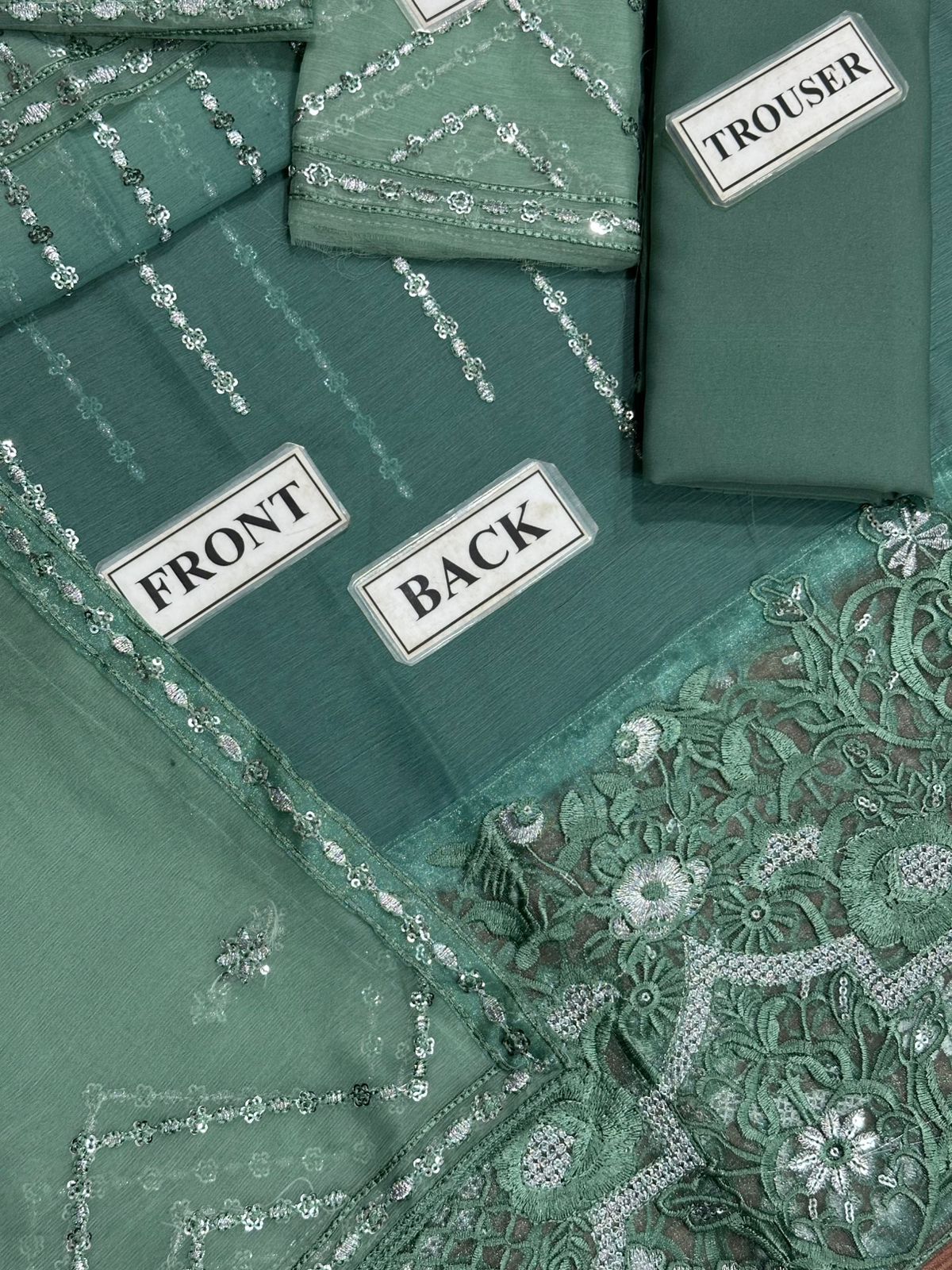 FAHAD HUSSAIN chiffon embroidered sequence maxi unstitched