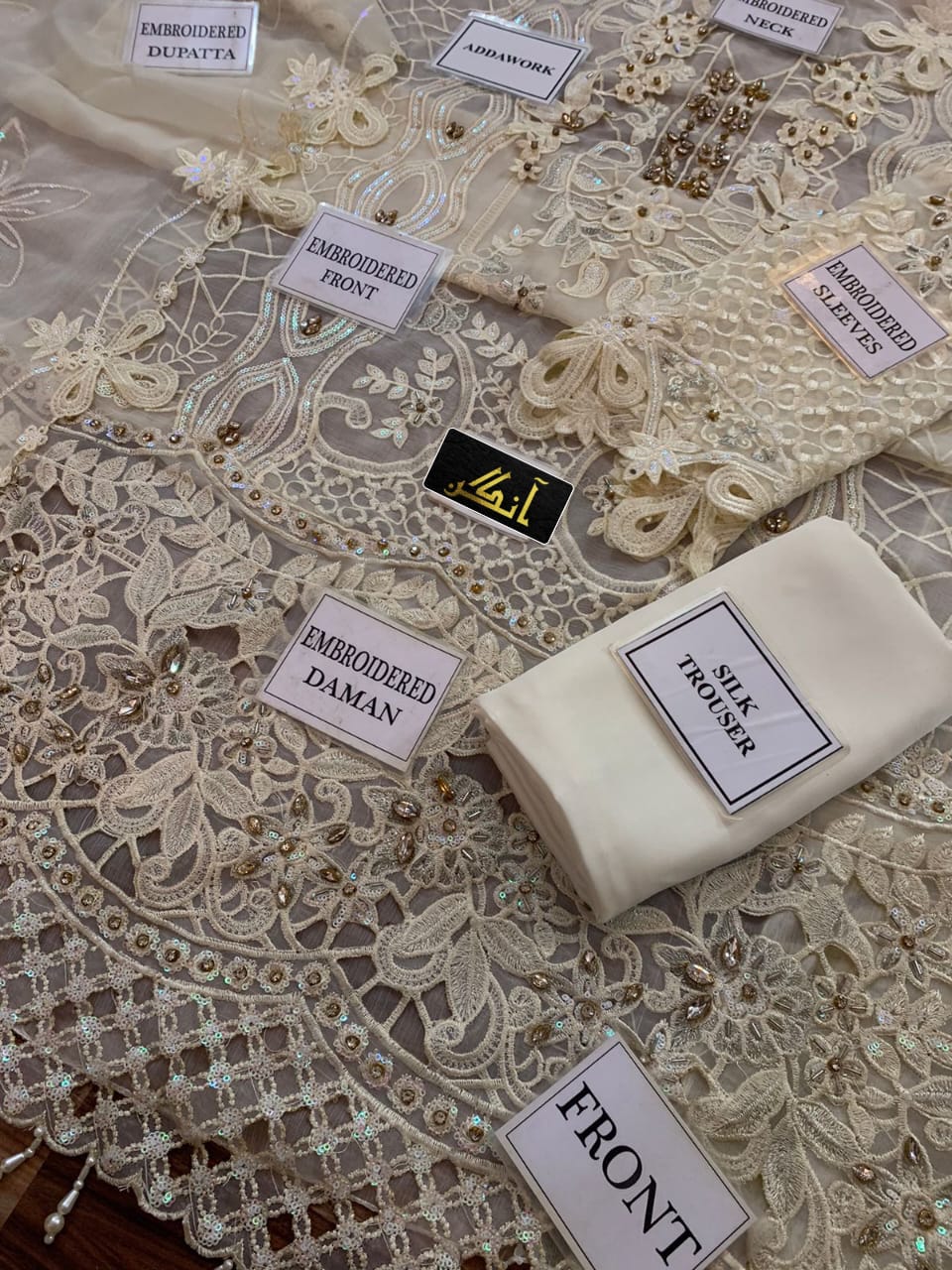 MARIA.B Chiffion Embroidered Suit