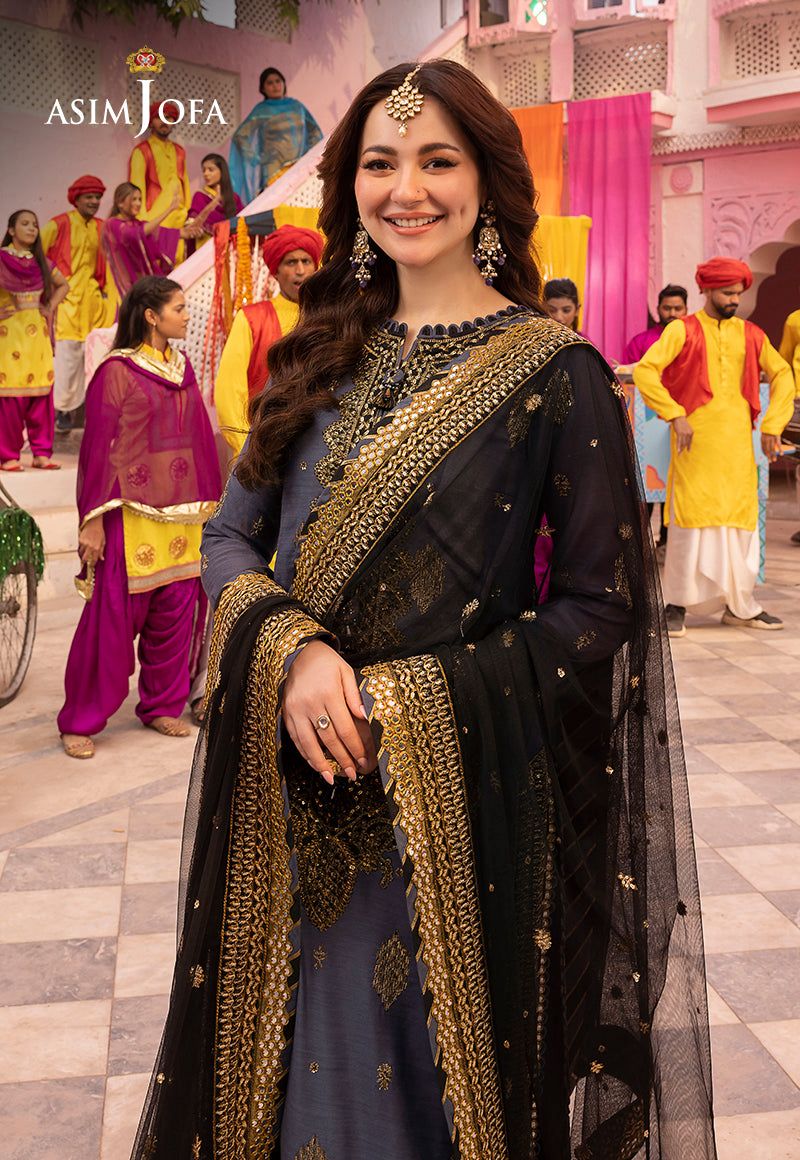 ASIM JOFA chiffon embroidered unstitched 3pc