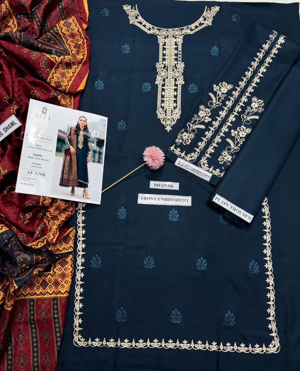 Izel Brand Luxury Embroidered Suit