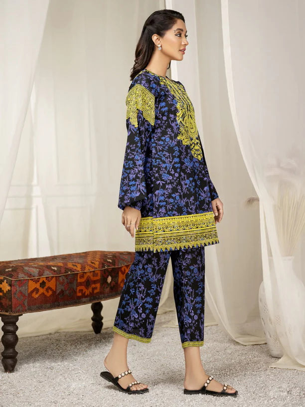 Limelight Summer Unstitched Printed Lawn 2Pc Suit U2479 Black