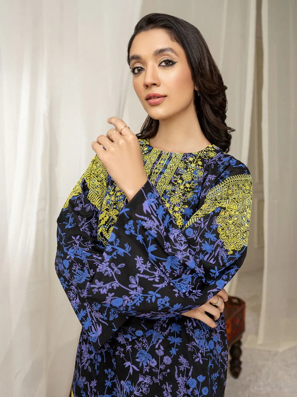 Limelight Summer Unstitched Printed Lawn 2Pc Suit U2479 Black