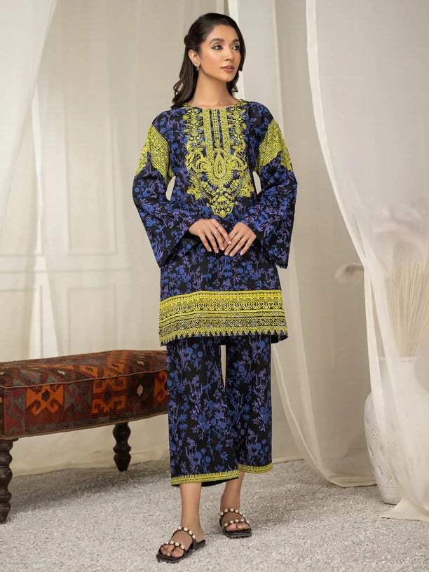 Limelight Summer Unstitched Printed Lawn 2Pc Suit U2479 Black