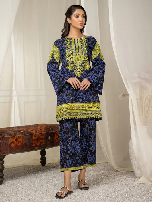 Limelight Summer Unstitched Printed Lawn 2Pc Suit U2479 Black
