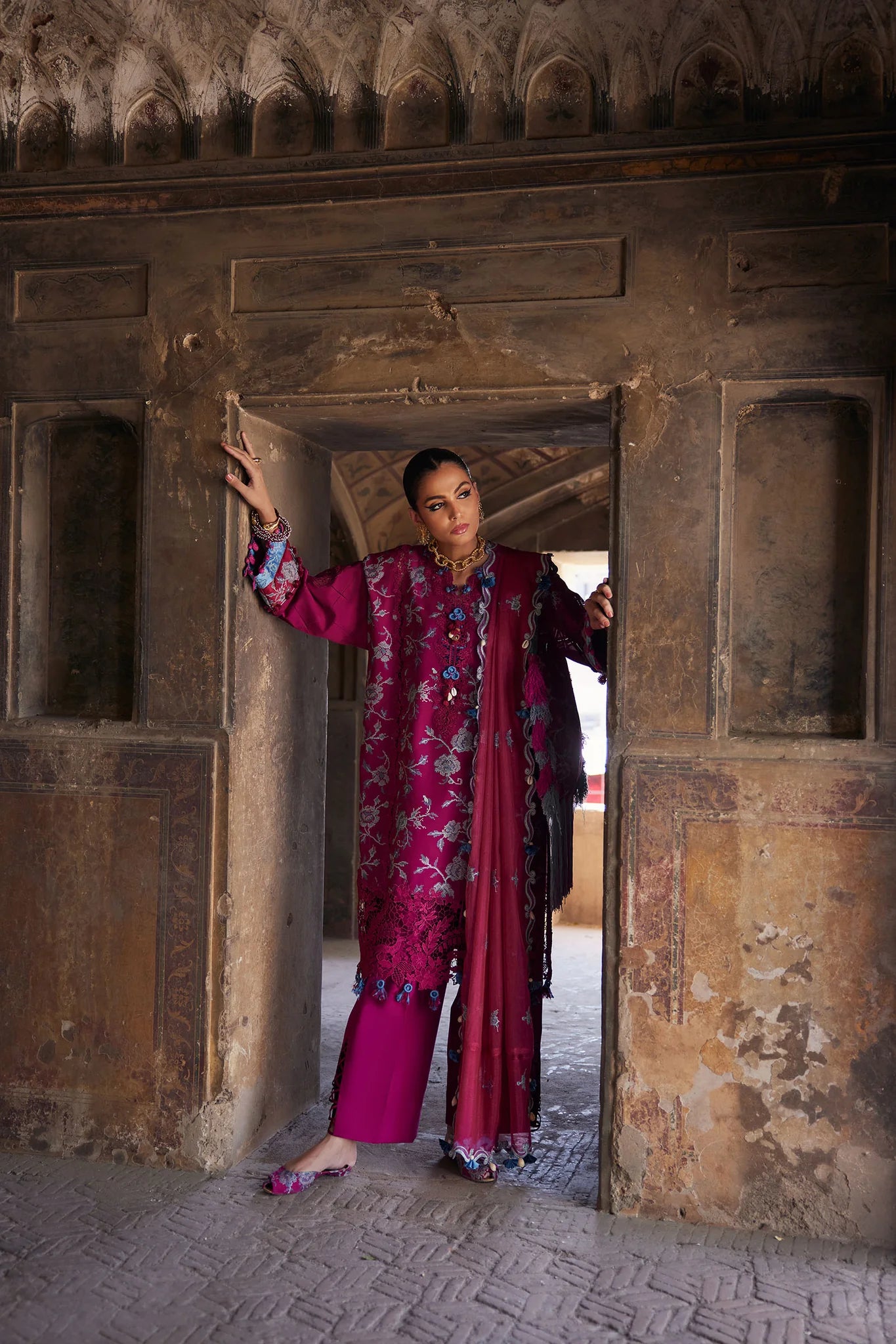 ELAN Embroidered Luxury Lawn Unstitched 3Pc Suit EL25-10B OPHELIA