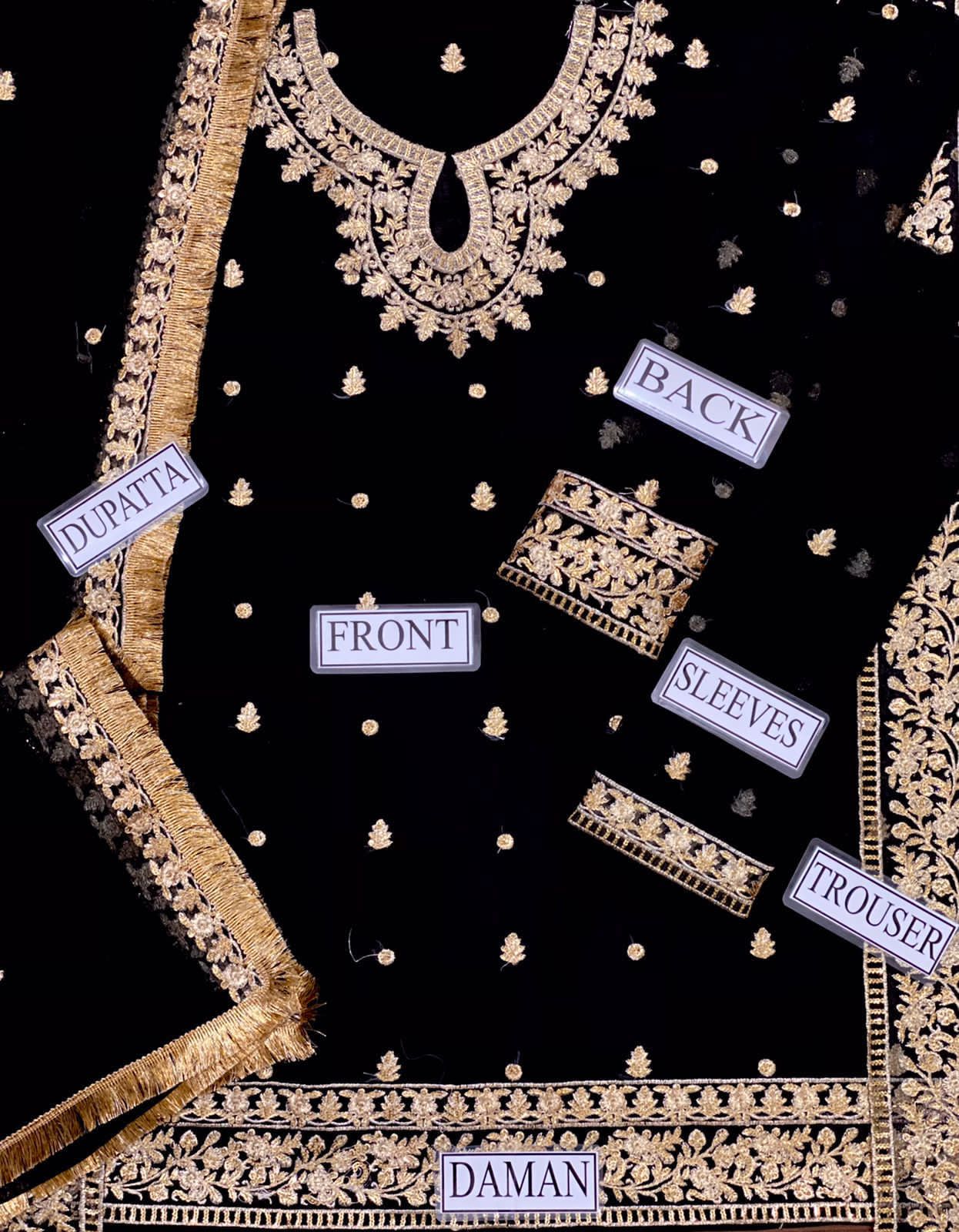 BRAND LUXURY CHIFFON EMBROIDERED ARTICLE