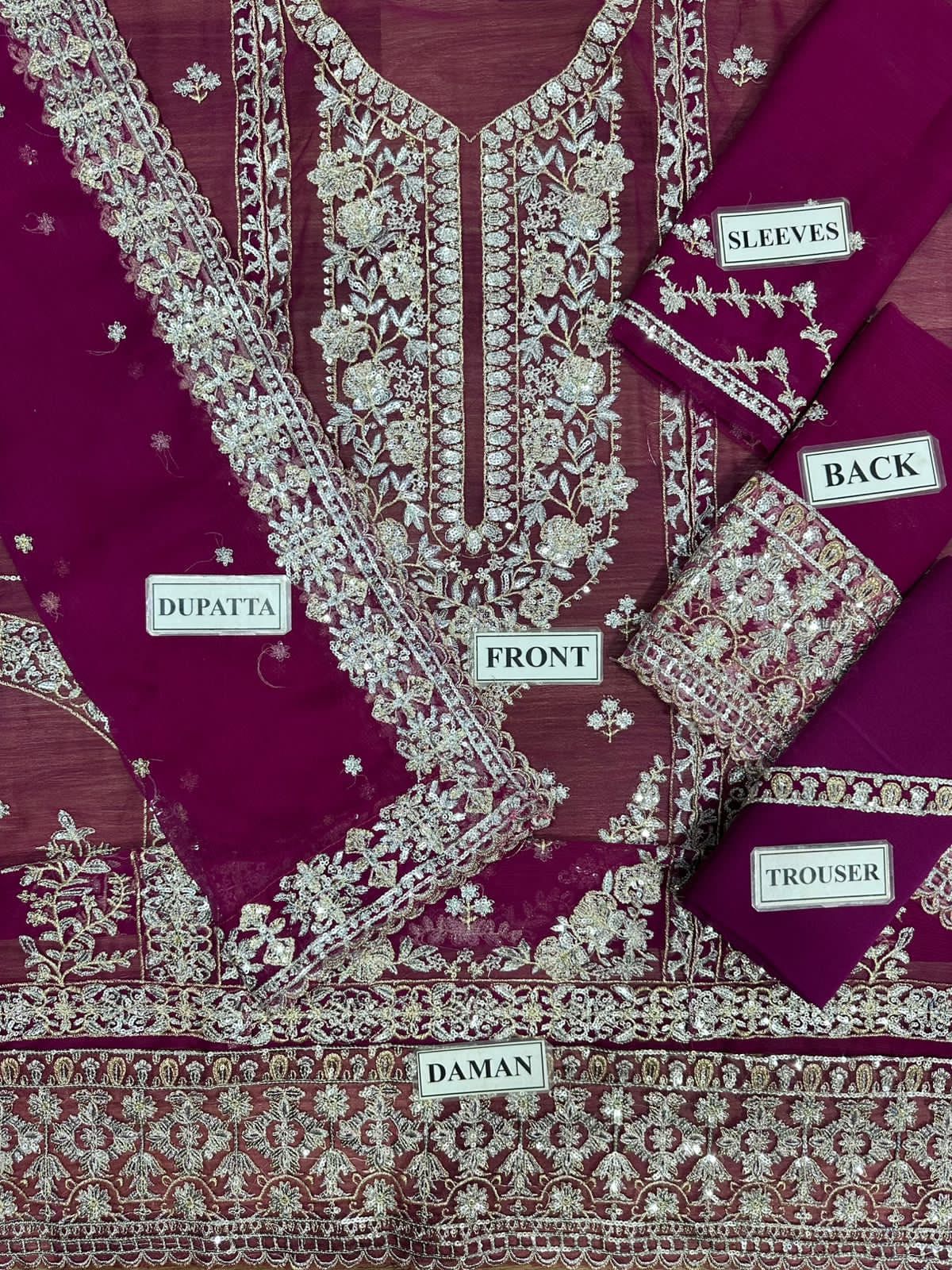 BRAND LUXURY CHIFFON EMBROIDERED ARTICLE