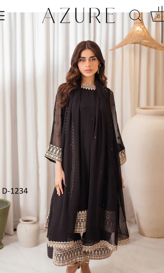 AZURE EMBROIDERED CHIFFON ARTICLE