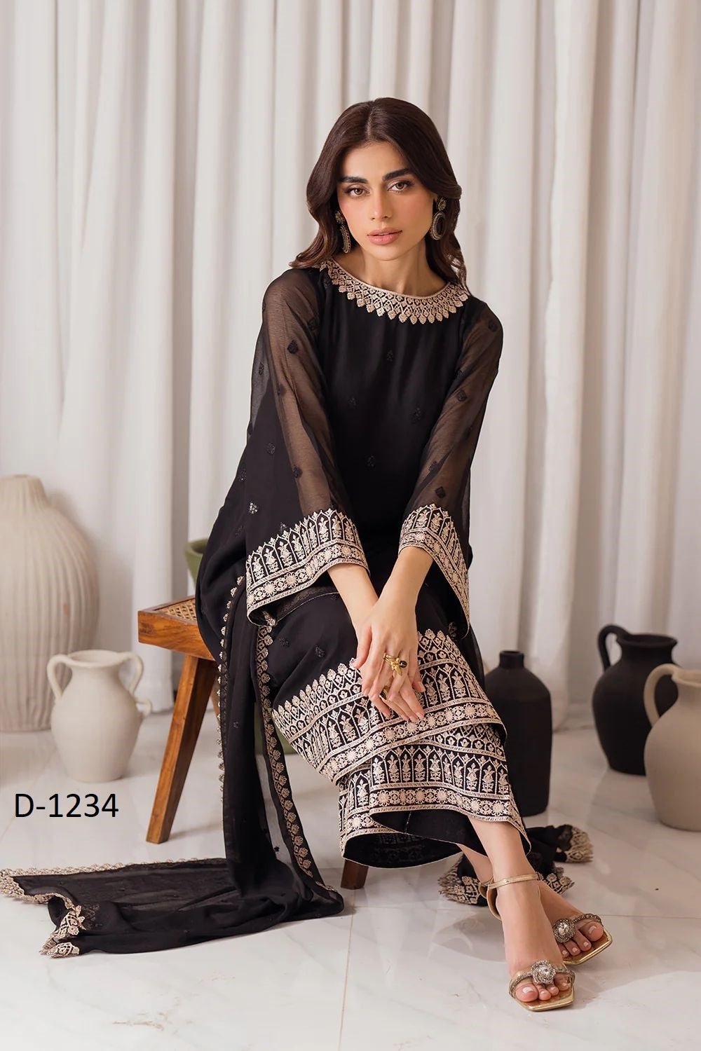 AZURE EMBROIDERED CHIFFON ARTICLE
