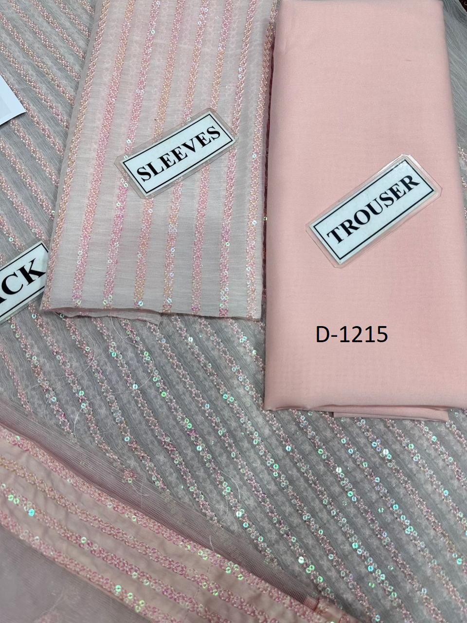 BAROQUE BRAND LUXURY EMBROIDERED CHIFFON
