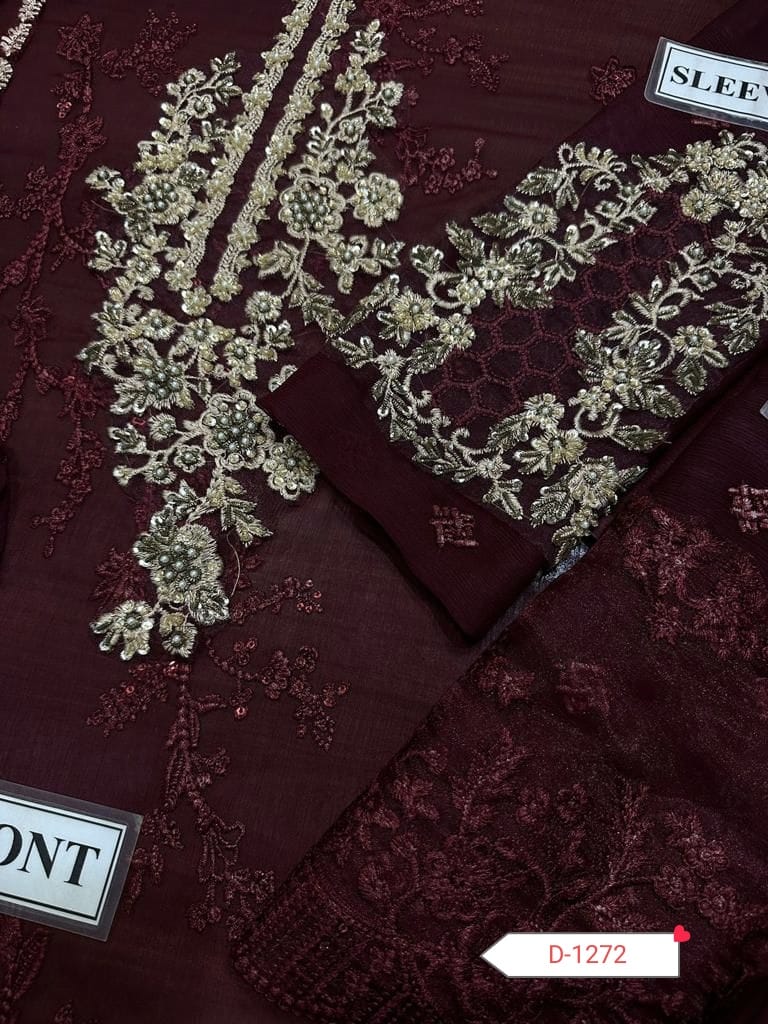 AZURE BRAND LUXURY CHIFFON EMBROIDERED