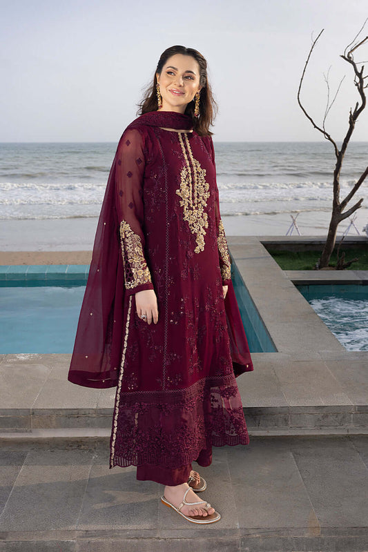 AZURE BRAND LUXURY CHIFFON EMBROIDERED