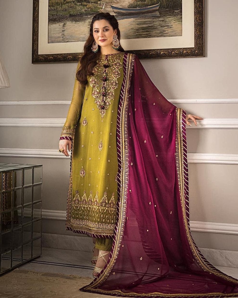ASIMJOFA BRAND LUXURY CHIFFON EMBROIDERED